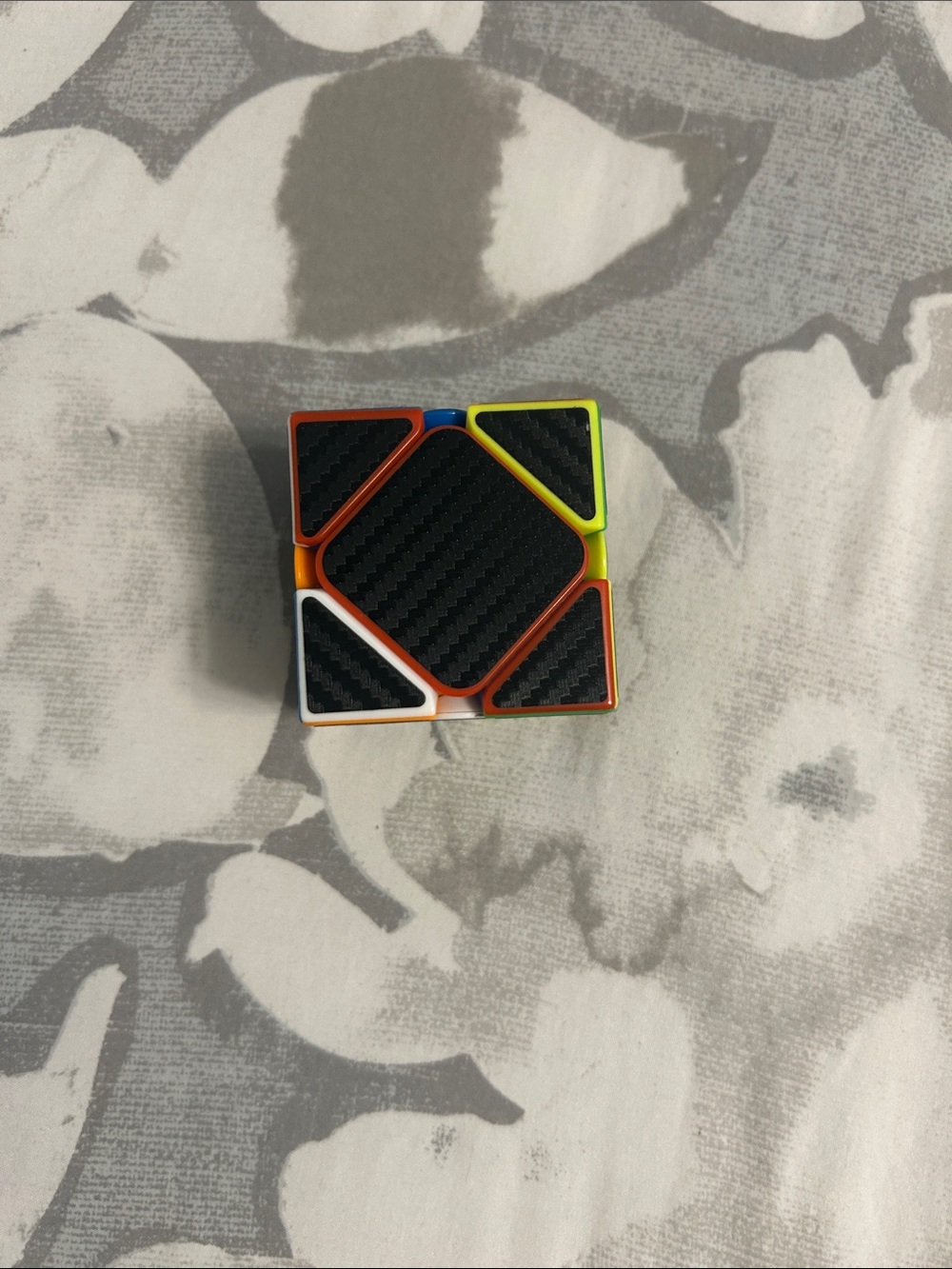 Geometric Rubiks Cube - Black with Multicolor Accents